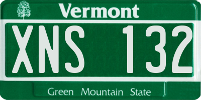 VT license plate XNS132