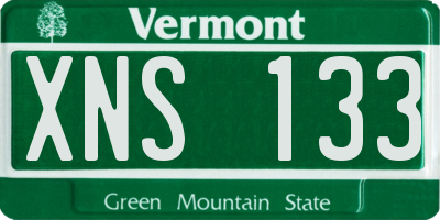 VT license plate XNS133