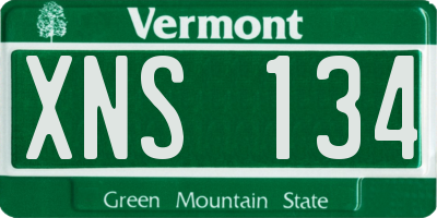 VT license plate XNS134