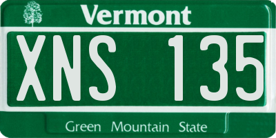 VT license plate XNS135