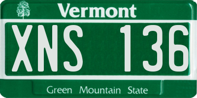 VT license plate XNS136