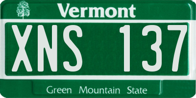 VT license plate XNS137