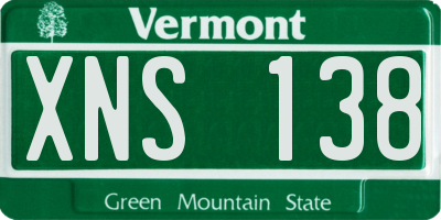 VT license plate XNS138