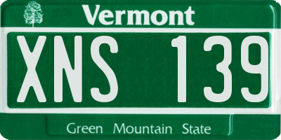VT license plate XNS139