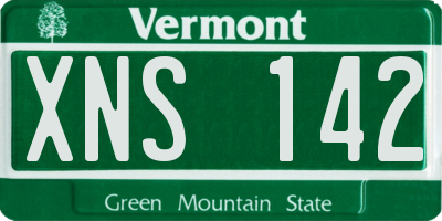 VT license plate XNS142