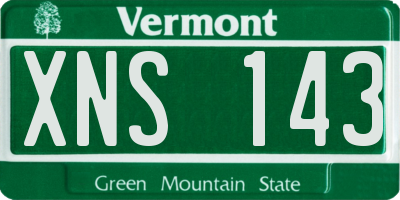VT license plate XNS143