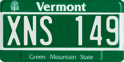 VT license plate XNS149