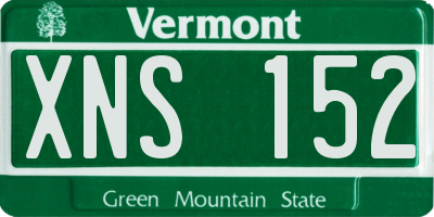 VT license plate XNS152