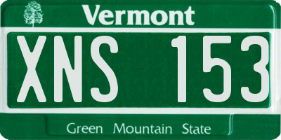 VT license plate XNS153