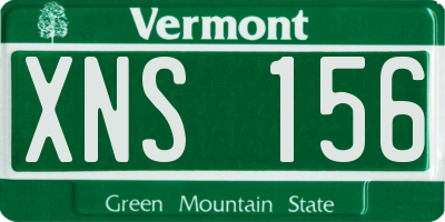 VT license plate XNS156
