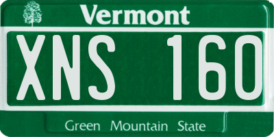 VT license plate XNS160