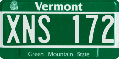 VT license plate XNS172
