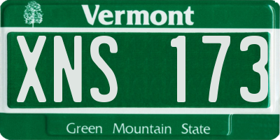 VT license plate XNS173