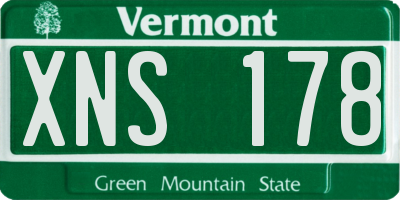 VT license plate XNS178