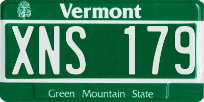 VT license plate XNS179