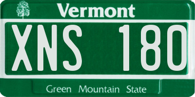 VT license plate XNS180