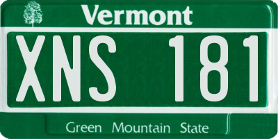 VT license plate XNS181