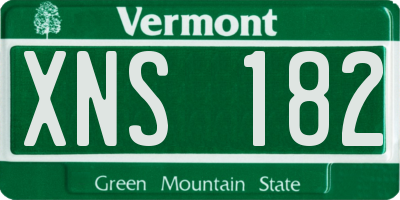 VT license plate XNS182