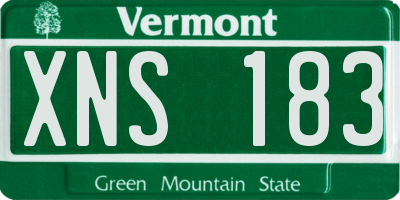 VT license plate XNS183