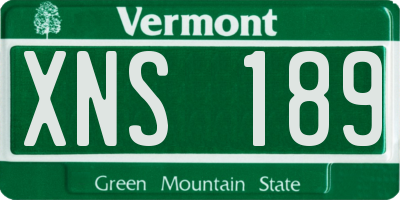 VT license plate XNS189
