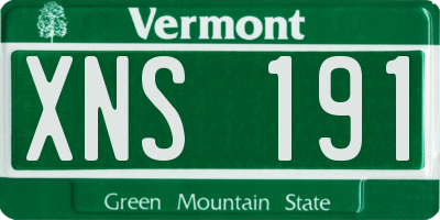 VT license plate XNS191