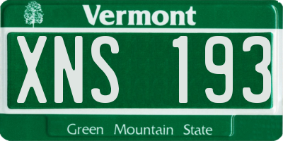 VT license plate XNS193