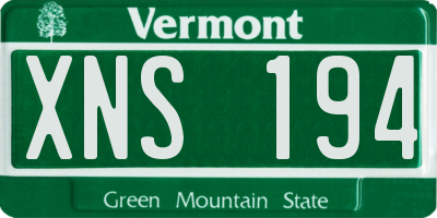 VT license plate XNS194