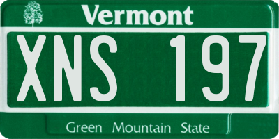 VT license plate XNS197