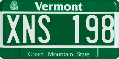 VT license plate XNS198
