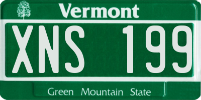 VT license plate XNS199
