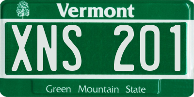 VT license plate XNS201