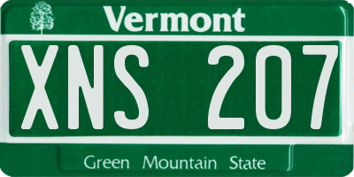 VT license plate XNS207