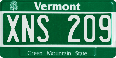 VT license plate XNS209