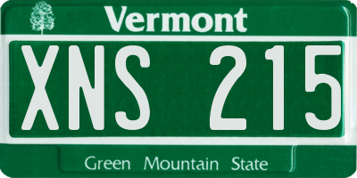 VT license plate XNS215