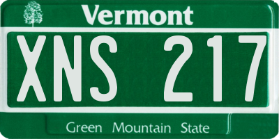 VT license plate XNS217