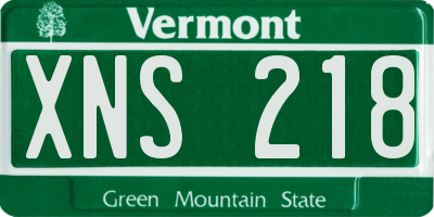 VT license plate XNS218