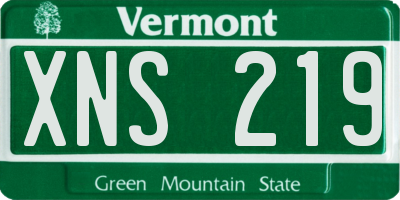 VT license plate XNS219