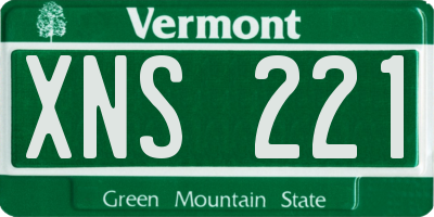 VT license plate XNS221