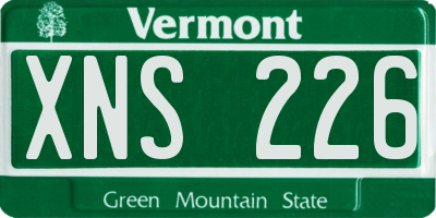 VT license plate XNS226