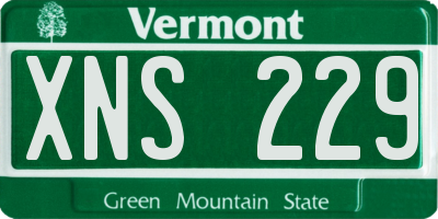 VT license plate XNS229