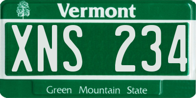 VT license plate XNS234