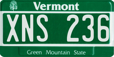 VT license plate XNS236