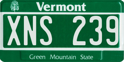 VT license plate XNS239