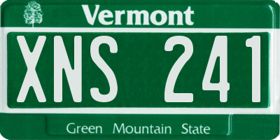 VT license plate XNS241