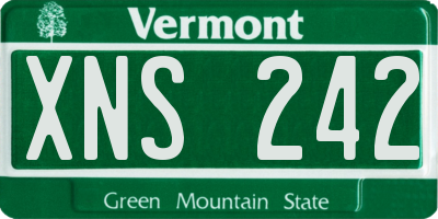 VT license plate XNS242