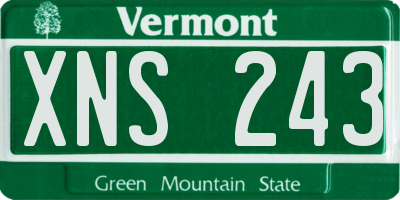 VT license plate XNS243