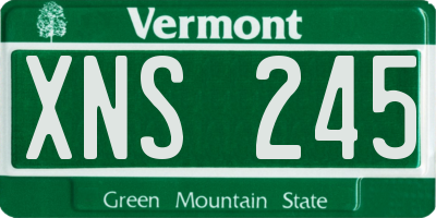 VT license plate XNS245