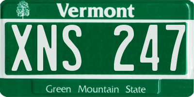 VT license plate XNS247
