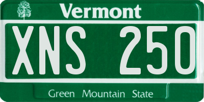 VT license plate XNS250