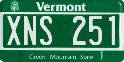 VT license plate XNS251